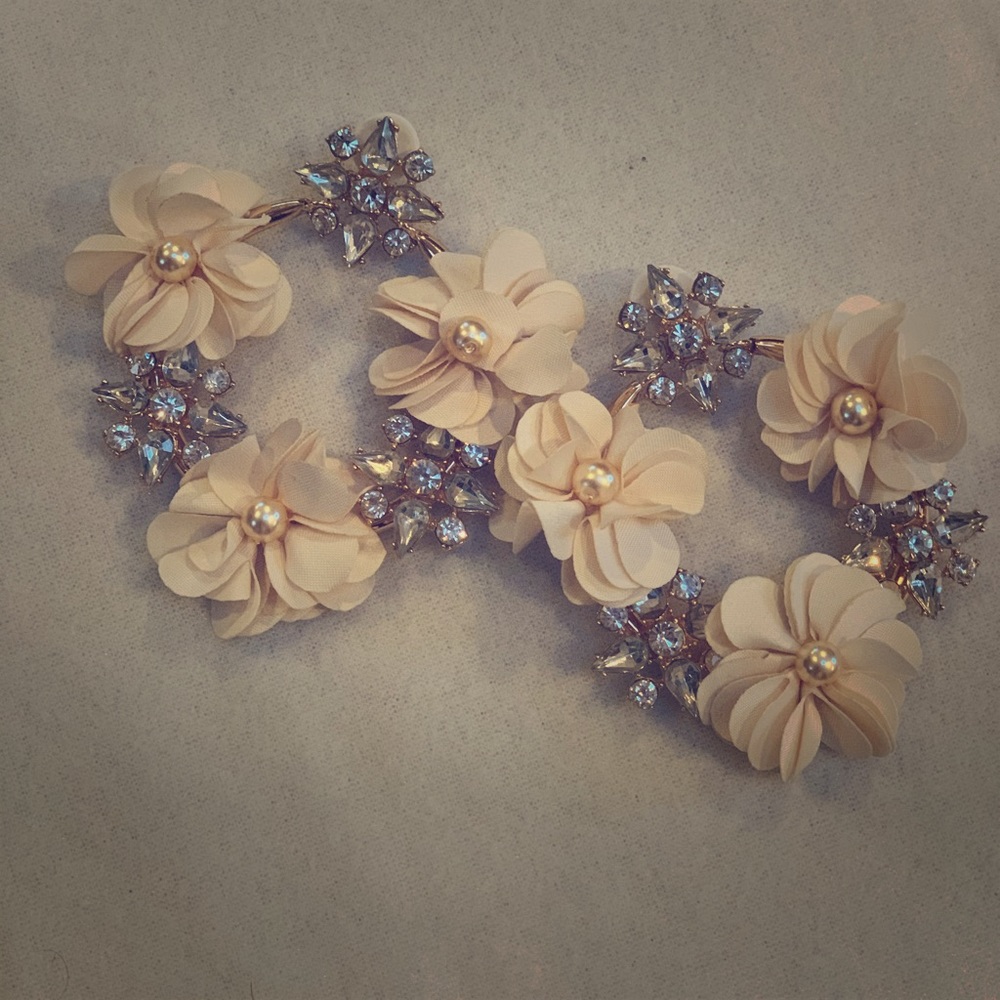 Floral hoop earrings